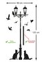 Street Lamp Birds And Cats Wall Sticker - 3