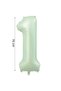 Foil Balloon 1 Number Helium Balloon 76cm Retro Green Color - 1 Year Old Balloon - Birthday Decoration - Concept
