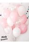 Set of 25 Macaron Pink White Transparent Balloons – 11 Inches |   Baby Shower, Birthday, Party Balloons