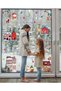 New Year's Themed Snowy City, Houses Snowman Christmas Reversible Transparent Glass, Wall Sticker Set - 3