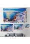 Wall Cloth Greece Santorini Oil Painting Look Canvas Wall Tapestry-4015 - 4