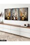 Flowers in a Vase 3 Pieces Black Wooden Framed Painting Act - 5