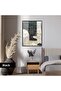 Amazing | Abstract | Gray Black Tones Patterned Model | Framed Tempered Glass Table Single Vertical