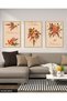 Boho Style, Floral, 3 Piece Wooden Framed Painting Act - 2