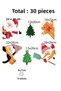 New Year's Santa Claus - Penguin, Snowman and Cookie Man Mosque, Wall and Door Stickers - 5
