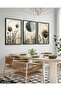 Boho Style Watercolor Look 3 Piece Black Wooden Framed Painting Act - 2