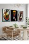 Ethnic African Women 3 Piece Black Wooden Framed Painting Act - 3