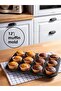 12-Piece Muffin Mold Cupcake Capsule Oven Mini Cake Brownie Cake Container Fireproof Non-Stick
