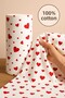 Heart Pattern Fabric Duvet Cover-Bed Sheet-Pillowcase-Curtain 100% Cotton 240 cm Width