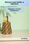 Pen Holder Desk Pen Holder Organizer Pen Holder Gold Color Model 84 - 4