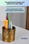 Pen Holder Desk Pen Holder Organizer Pen Holder Gold Antique Color Model 76 - 2