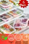 6 Pieces 400 ml 4 Compartment Frozen Meat and Vegetable Storage Container Set - Freezer and Mincer Organizer