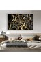 Amazing |   Black-Gold Spider Web Model (Web) | Framed Tempered Glass Table Single Horizontal