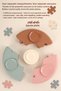 Puzzle Food Plate Spoon Set - Silicone Vacuum Bottom Puzzle Food Plate Silicone Spoon - Gray Green - 4
