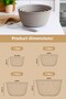 Set of 4 Mega Size Plastic Mixing and Storage Bowls | 1L, 2L, 3L, 5L Beige - 5