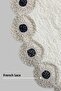 Dorella Cream French Lace Luxury Soft Washable Double Oval Bath Mat Set - 4