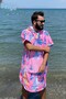 Surf Summer Poncho Hooded Bathrobe Beach Towel(Live Free) Summer - 5