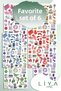 Set of 6 Favorite Top Set Color Themed Sticker Set Suitable for Planner Agenda Bullet Journal