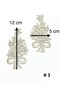 Silver Glitter Iron-On Embroidery Applique / Glitter Applique Set of 2 # 3 - 2