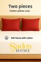 2 Pieces Zippered Red Pillow Cover, Cotton, Ranforce Fabric, 50X70 cm