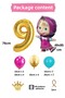 9 Years Old Licensed Large Size Tongs with Big Bear Balloon Set Tongs Balloon Birthday Gold Number Balloon Set - 2