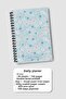 Daily Planner A5 Notebook, Notes, to Do, Flexible Cardboard Cover, 100 Days, Blue Floral - 6