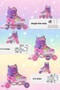 Star Rainbow Lighted Girls' Skates Silicone Wheels Adjustable Skates with Carrying Bag Pink Lilac - 4