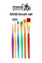 Brush Set 6 Lı Short Handle Children's Art Brush 1 Pack Watercolor Acrylic Paint Gouache Paint Brush Set