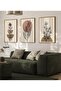 Natural Wooden Framed Uv Printing Bohemian Leaf 3-Piece Wall Painting – Modern & Stylish Decor - 2