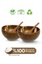 2-Piece Coconut Bowl, Spoon and Bowl Pad - Bowl Bowl - Coconut Bowl