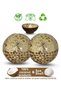 2 Pieces Yoga Design Mother of Pearl Coated Coconut Bowl & Wicker Bowl Mat - Snack Bowl