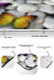 White Stone Purple and Yellow Butterfly Patterned Set of 2 Non-Slip Base Washable Bath Mats - 4