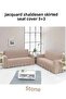Shawl Pattern Jacquard Armchair, Sofa, Sofa Bed Cover, Lycra, Skirted, Seat Cover 3+3 (Two Pieces)