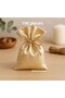 100 Pieces Shiny Gold Satin Cloth Pouch - 9X12 / Henna Pouch - Mevlüt Pouch - Jewelry Pouch - Cloth Bag