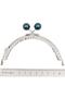 Angel Bag Accessory 10.5 cm Silver Metal Dark Navy Blue Bulk Oval Wallet Clip Bag Bursu Model 2 - 2