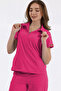 Single Top Side Pocket Hidden Zipper Polo Collar Doctor/Nurse Surgical Uniform Pomegranate BRLMEDINILLA - 4