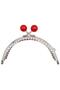 Angel Bag Accessory 10.5 cm Silver Metal Claret Red Bulk Oval Wallet Clip Bag Bursu Model 2