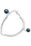Angel Bag Accessory 10.5 cm Silver Metal Dark Navy Blue Bulk Oval Wallet Clip Bag Bursu Model 2 - 3