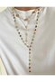 Colorful Stone Heart Detailed Y Model Women's Necklace - Low-Cut Necklace - 2