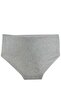 Ceylanoğlu 6' High Waist Large Size Gray Transfer Ribbed Kilot - 6