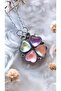 Women's Pop-Up Magnet Clover Figure Steel Necklace - 5