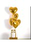 Heart Foil Balloon 5 Pieces 45 cm Gold Color