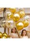 5Pcs Gold Pearlescent Metallic Transparent Balloon - 4