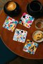 Colorful Geometric Square Coasters Set of 10, Modern Pop‑Art Coffee & Tea Coasters, Stylish Home Decor - 2
