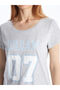  Crew Neck Printed Short Sleeve Women's Pajamas Set with Shorts - 4