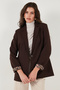 Standard Fit Mono Collar Patterned Blazer Jacket with Lining Detail 6524003 - 6