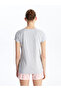  Crew Neck Printed Short Sleeve Women's Pajamas Set with Shorts - 5