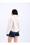 Jeans Detailed Coat - Ecru - 3