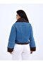 Plush Denim Coat - Blue - 3
