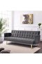 Claude 3 Seater Fabric Sofa Bed - Grey